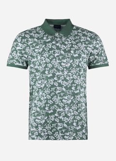 Polo Gant à motif floral.  Vert/Blanc