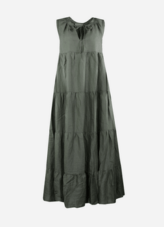  Langes Kleid von Hemishpere mit Schnürung am Kragen. Khaki