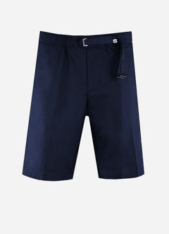 Short Myths taille élastique avec ceinture de serrage,  Bleu  62% Coton 35% Nylon 3% Élasthanne
