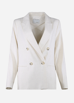 Blazer Basique Oui Écru  60% Viscose 35% Coton 4% Lin 1% Élasthanne 