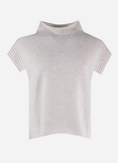 Gilet Lu Ren en maille avec col haut Crème