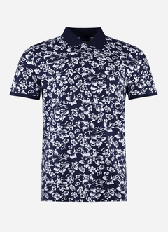 Polo Gant à motif floral  Bleu/Blanc