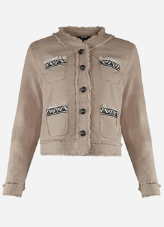 Veste courte structurée avec poches brodées Bazar Deluxe Camel  98% Coton 2% Elasthane