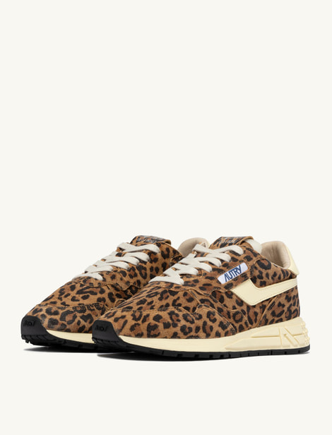 BASKETS REELWIND LOW EN DAIM LEOPARD ET CUIR 