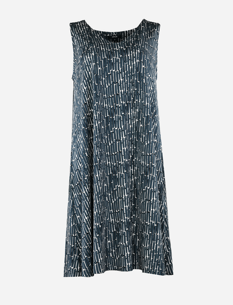 Robe courte Opus, col en V, avec motifs Vert Émeraude, Écru  95% Viscose 5% Elasthanne