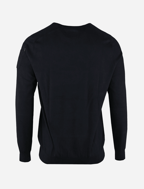 Pull PME Legend à col rond, logo sur la poitrine gauche et petite poche appliquée sur le bras gauche Noir