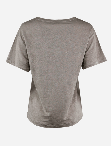 T-Shirt à col rond MOP Sable 100% Lin
