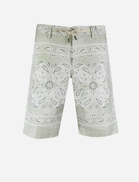 Short Myths taille élastique avec cordon de serrage, motifs orientaux Beige  100% Coton