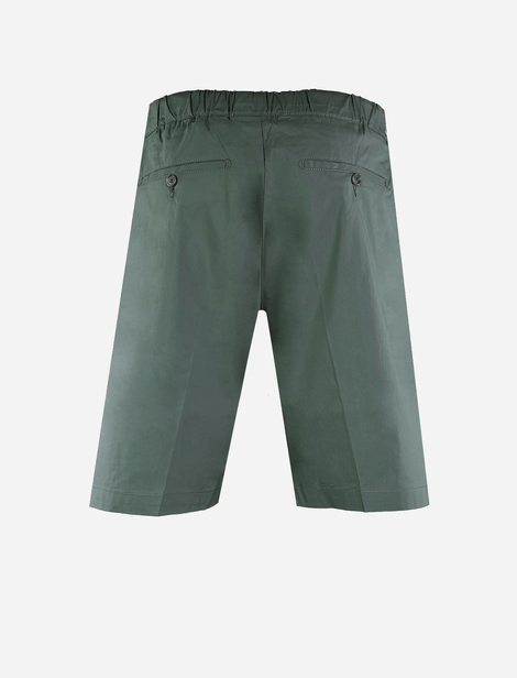 Short Myths taille élastique avec ceinture de serrage, Vert  62% Coton 35% Nylon 3% Élasthanne