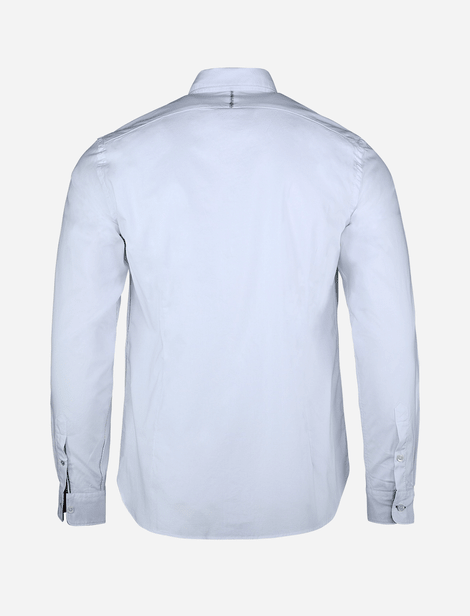 Chemise Fil Noir avec intérieur du col noir  Blanc