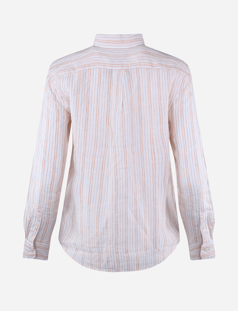 Chemise en Lin à rayures Polo Ralph Lauren Blanc/Saumon 100% Lin