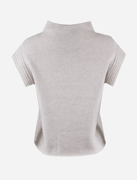 Gilet Lu Ren en maille avec col haut Crème