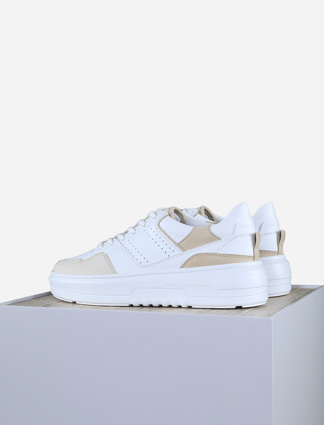 Sneakers bicolore Kennel&Schmenger. Blanc/Camel 