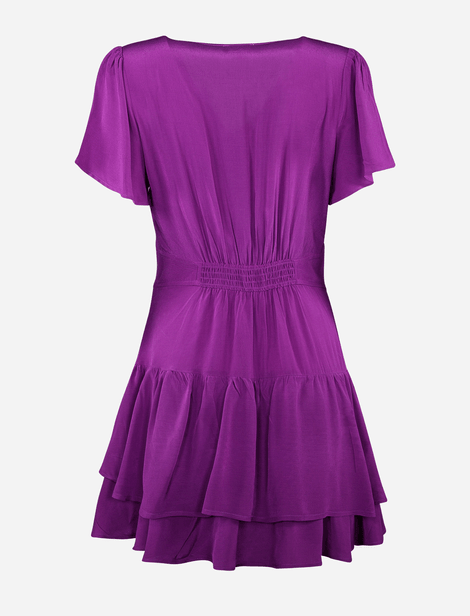 Robe Suncoo Robe avec col V à manches courtes et volants