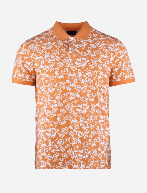Polo Gant à motif floral  Orange/Blanc