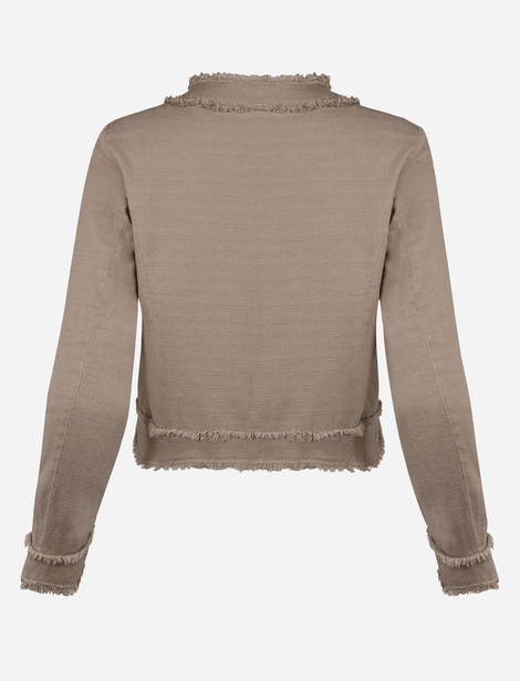 Veste courte structurée avec poches brodées Bazar Deluxe Camel  98% Coton 2% Elasthane
