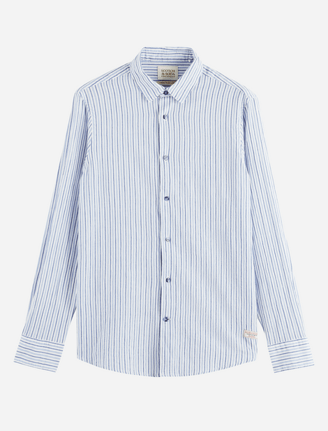 Chemise à Rayures, manches longues Scotch&Soda Bleu, Blanc  100% Coton