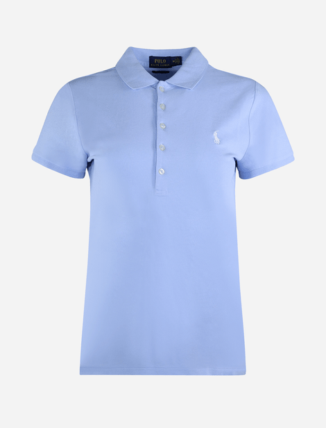 Polo Ralph Lauren avec logo brodé sur la poitrine gauche Bleu clair