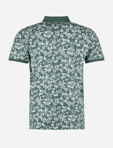 Polo Gant à motif floral.  Vert/Blanc