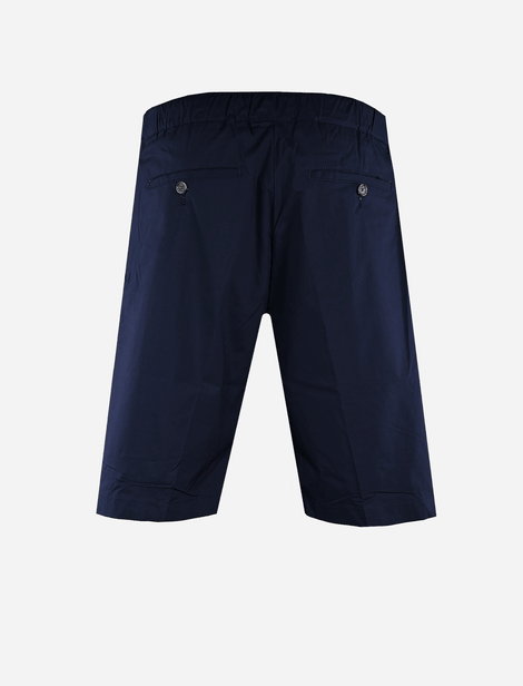Short Myths taille élastique avec ceinture de serrage,  Bleu  62% Coton 35% Nylon 3% Élasthanne