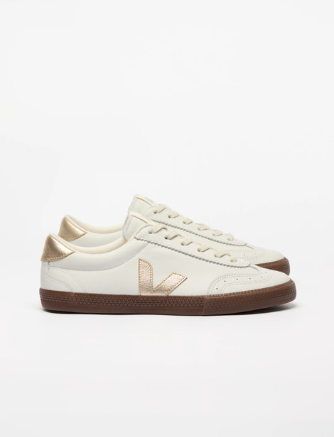 VOLLEY LEATHER WHITE PLATINE BARK
