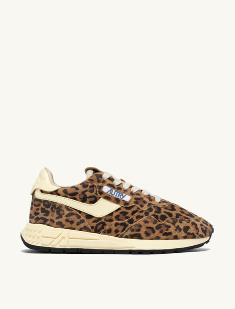 BASKETS REELWIND LOW EN DAIM LEOPARD ET CUIR 