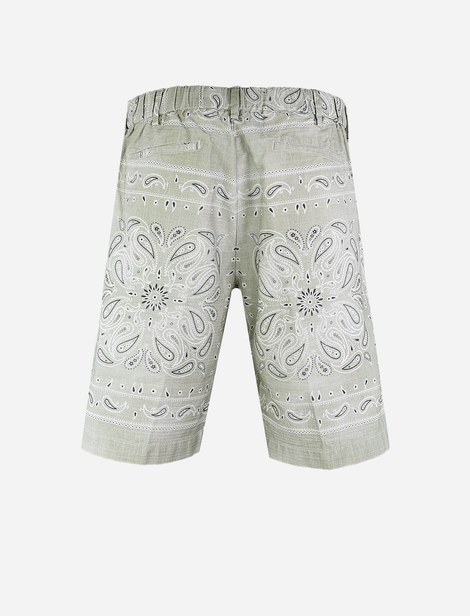 Short Myths taille élastique avec cordon de serrage, motifs orientaux Beige  100% Coton