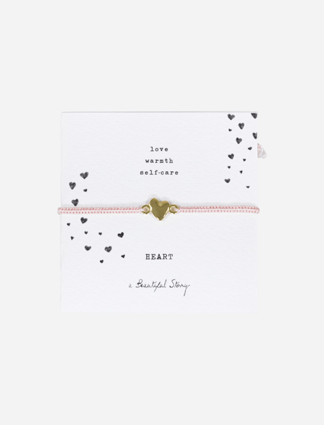 Bracelet A Beautiful Story en tissu avec motif en forme de cœur  Gold Rose/ Doré