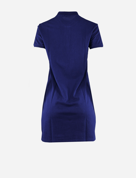 Robe Ralph Lauren courte avec col, ouverture polo, logo brodé sur la poitrine gauche et manches courtes Navy