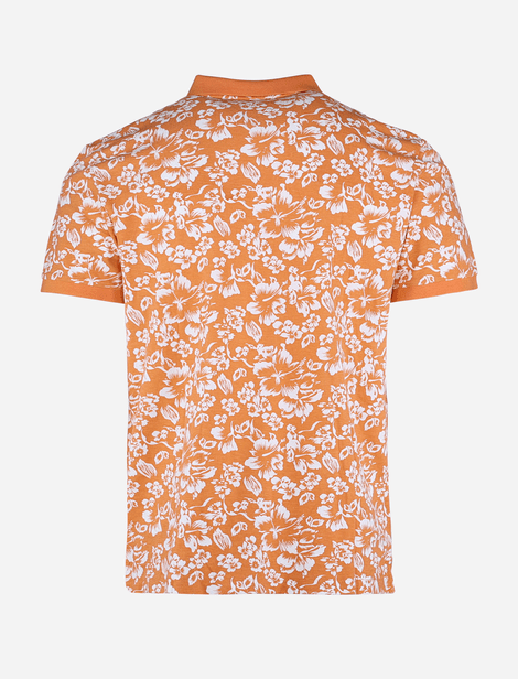 Polo Gant à motif floral  Orange/Blanc