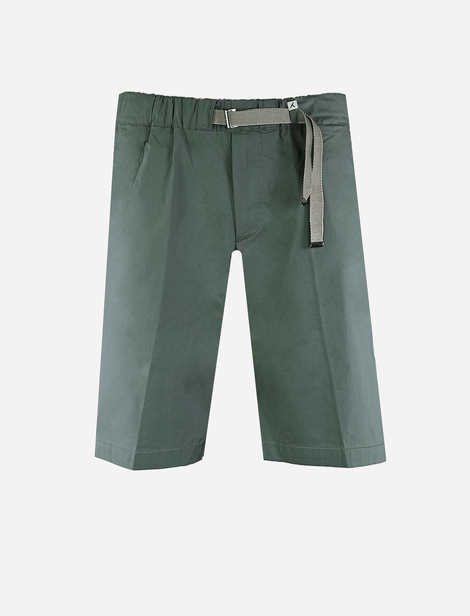 Short Myths taille élastique avec ceinture de serrage, Vert  62% Coton 35% Nylon 3% Élasthanne