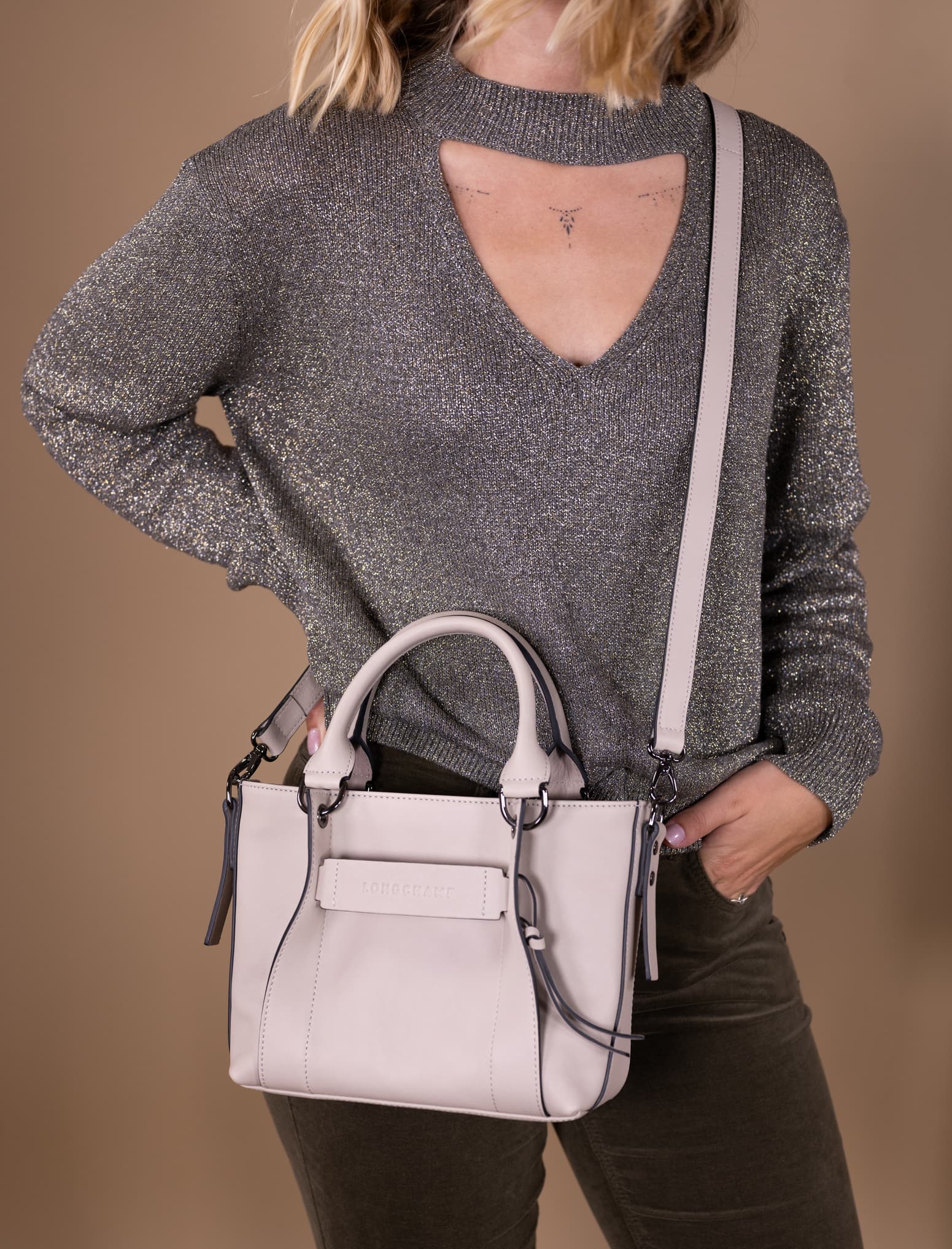 Sac longchamp 2024 gris argent